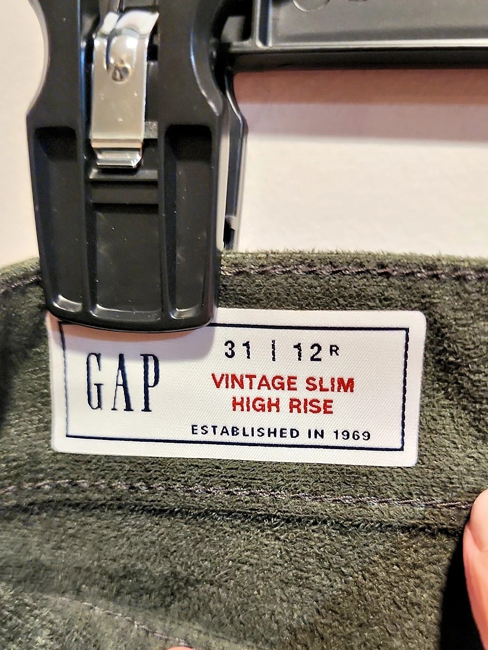 Gap Vintage Slim High Rise Leather  Jeans Green Waist 31 - Picture 2 of 11